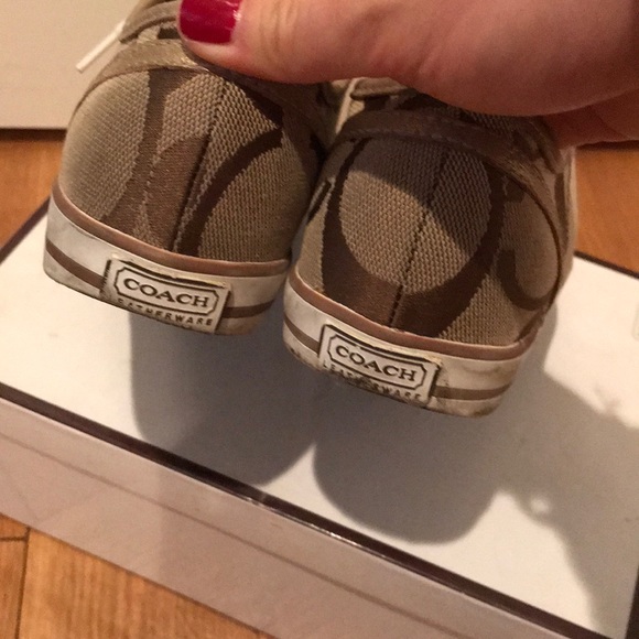 COACH Dalia Khaki & Gold Sneakers in Size 7 - Picture 4 of 8